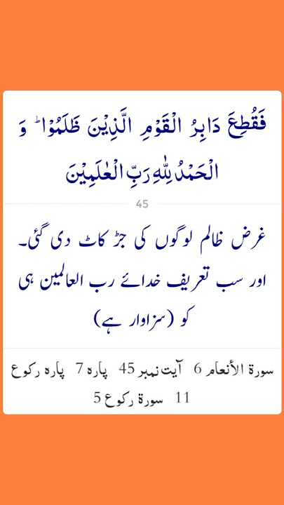 Surah Al An'aam Ayat 45