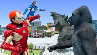 Nick IronMan and Iron Tani Protect City vs Godzilla & Kong | Scary Teacher 3D