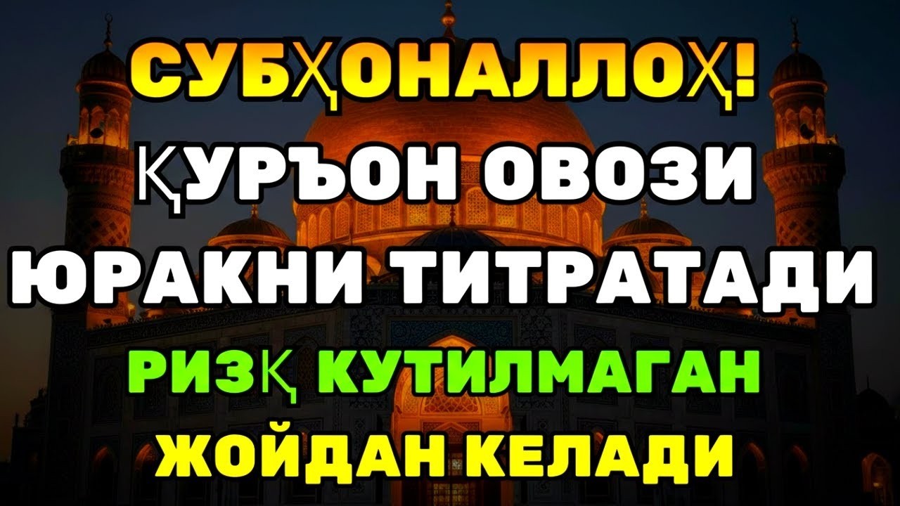 МОЖИЗА! ҚУРЪОН ТИНГЛАСАНГ, РИЗҚ КЕНГАЯДИ ВА ЮРАК СОКИНЛАШАДИ!