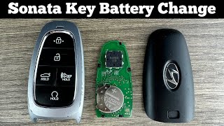 2019 - 2023 HYUNDAI SONATA Fob Key Battery Replacement - How To Change Replace Remote Batteries DIY