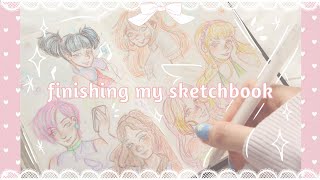 .•♡𝒹𝓇𝒶𝓌𝒾𝓃𝑔 𝒹𝒶𝓉𝑒: finishing my sketchbook ♡•.