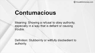Contumacious Meaning