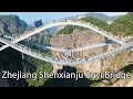 Aerial chinazhejiang shenxianju ruyi bridge