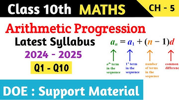 Class 10 Maths Chapter 5 Arithmetic Progression Support Material | Q1 - Q10