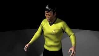 3DS MAX CLOTH Dynamics Shirt Extreme Tear-Test - w/ funny Star Trek 'Easter Egg' audio