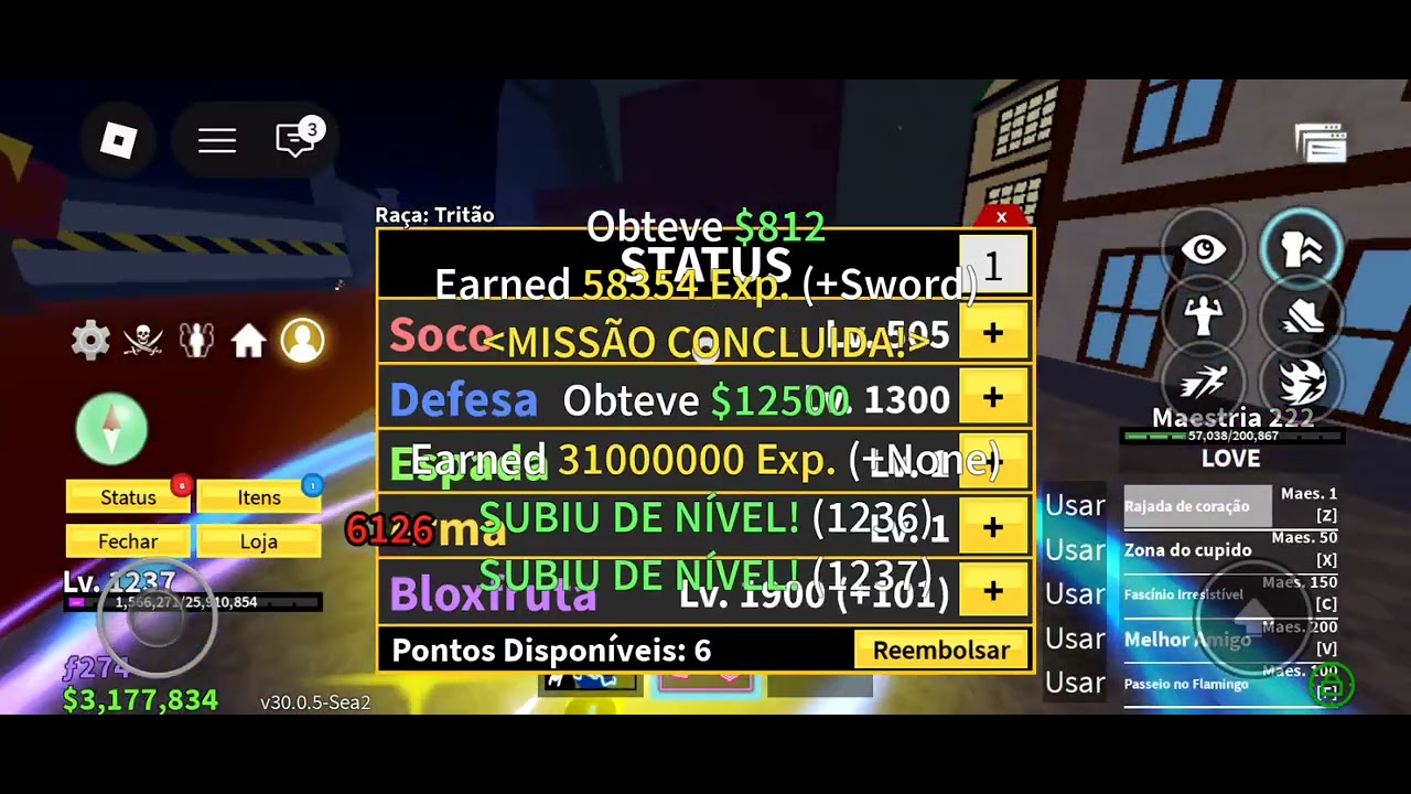 Eu joguei com vocês no blox fruit