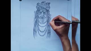How To Draw A Old Sadhu Sketch Old Man Sktech Kedarnath Ki Babaji Ka Sketch Bearded Old Man
