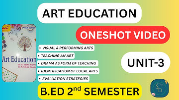 ART EDUCATION UNIT-3|  DRAMA AS A FORM OF TEACHING | ONESHOT VIDEO | B.ED 2nd SEMESTER ,LOCAL ARTS