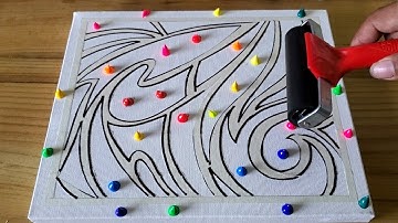 Simple Abstract Pattern / Easy Masking Tape Technique / Satisfying / Project 100 Days / Day #89