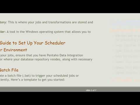 Setting Up a Job/Transformation Scheduler in Pentaho