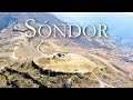 Andahuaylas aerial view and sondor archeological site by drone