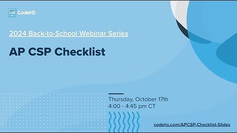 AP CSP Course Checklist