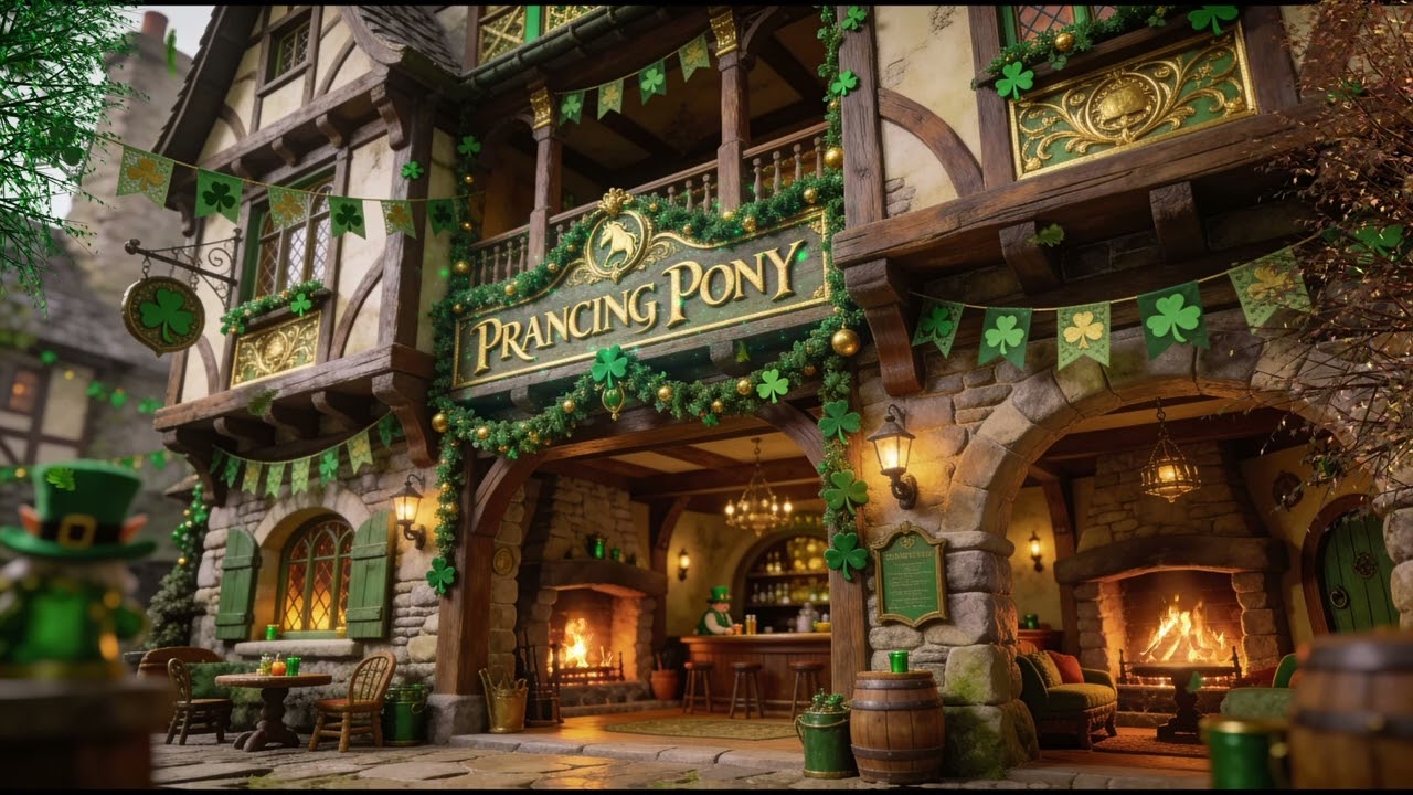 Prancing Pony Inn🍀Lord of The Rings Ambience | St. Patrick’s Day in Middle-earth 💫 Celtic Music