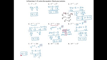 Algebra 1, 6.5:  Solving Exponential Equations