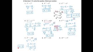 Algebra 1, 6.5:  Solving Exponential Equations