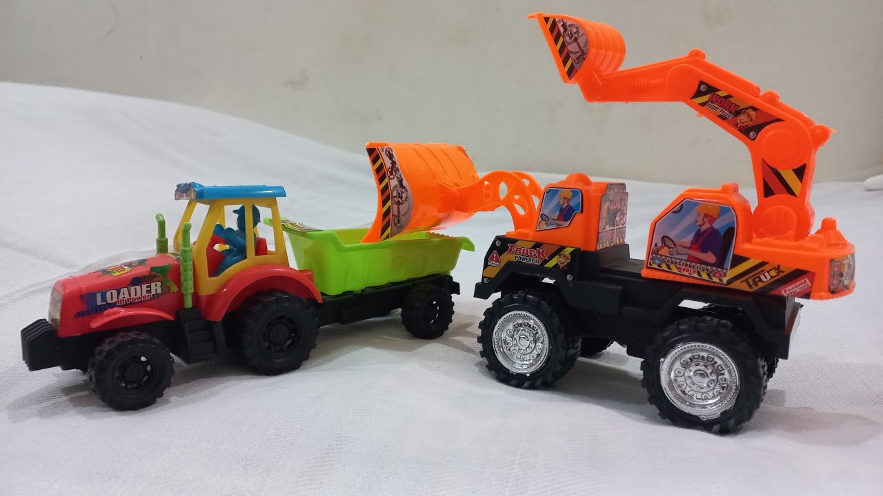 Toy Tractor and Excavator Unboxing l Amazing Construction Site l