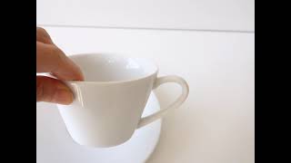 コーヒーカップ おしゃれ 白磁 逆三角 カップ ソーサー 満水200ml
