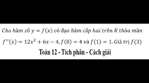 Toán 12: Cho hàm số y=f(x)  có đạo hàm cấp hai trên R thỏa mãnf
