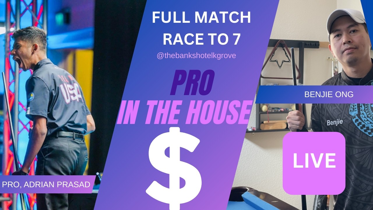 Pro Player, ADRIAN PRASAD vs BENJIE ONG - FULL ACTION MATCH | 10 Ball | Race to 7 | Cody Rios mic'd