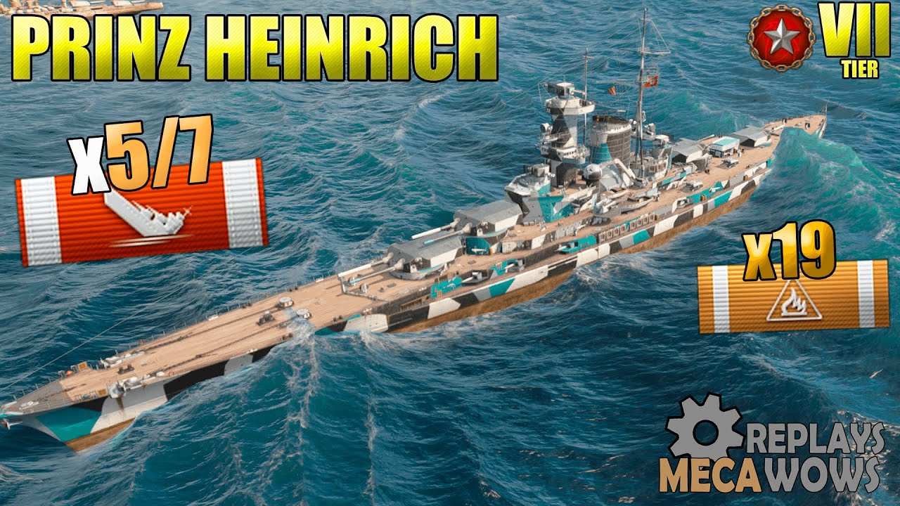 BattleShip Prinz Heinrich 5 Kills & 164K Damage Ranked Battle | World of Warships