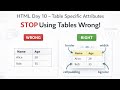 🎬 HTML Day 10 | Table - Specific  Attributes | STOP Using Tables Wrong!