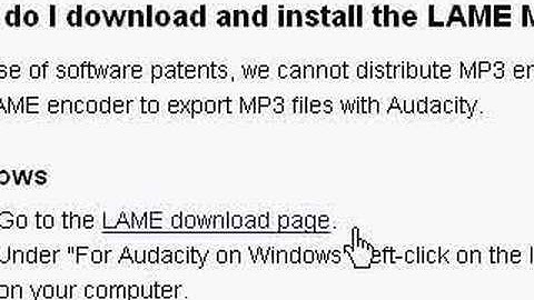 Finding and downloading the Audacity LAME mp3 encoder