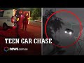 Police hunt teens in stolen cars before dramatic takedown