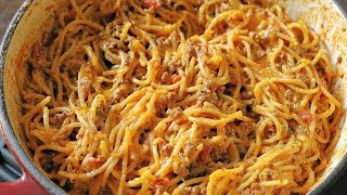 Easy One Pot Taco Spaghetti