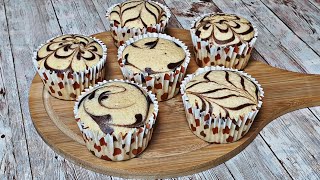 Marble Cupcakes Recipe | Super soft \& Fluffy Marble Cupcake Recipe| Chocolate Swirl Cup Cake Recipe