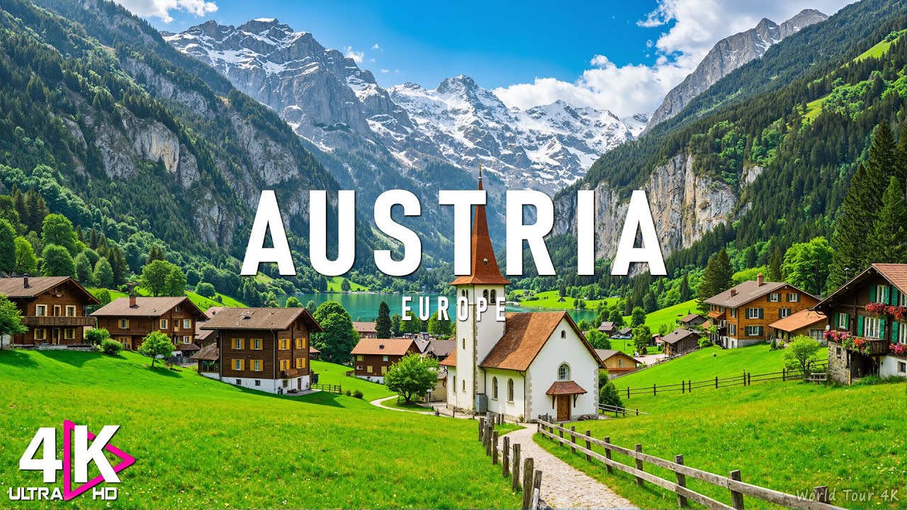 Austria 4K - Green Meadows, Charming Villages & Central European Serenity | Soothing Music