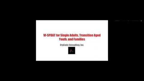 VI SPDAT Training with OrgCode