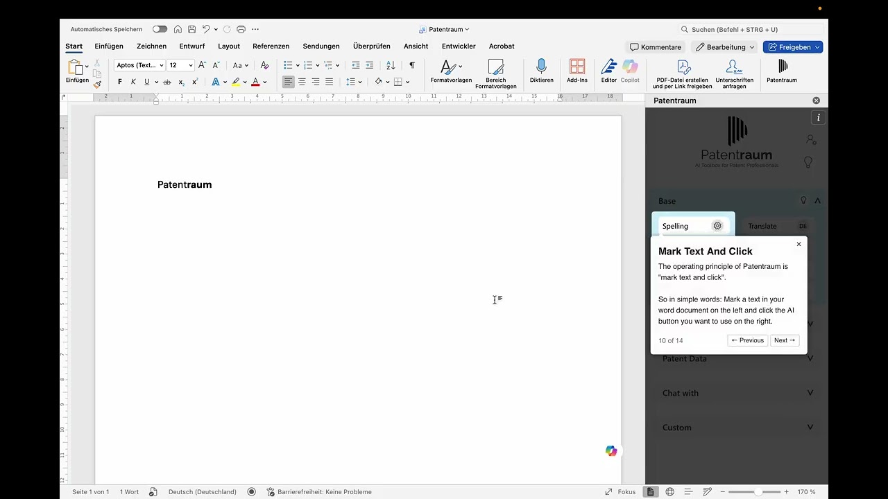 Welcome to Patentraum - AI Toolbox for IP Professionals