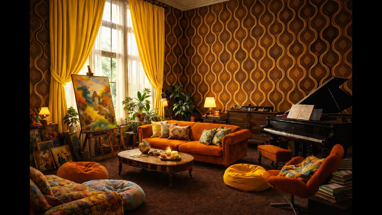 Cosy Ambient 1970s Artists Living Room - YouTube