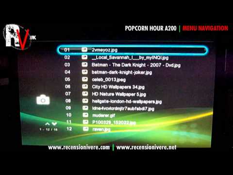 Popcorn Hour A-200 menu navigation - files