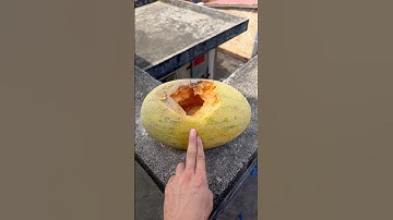 Experiment: Will watermelons and cantaloupes explode if rolled down a tall building? 🍉💥#shorts
