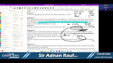 CAF 5 Sir Adnan Rauf Lecture Test 8 Discussion