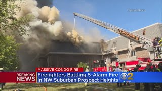 Fire Officials Battle 5-Alarm Apartment Fire In Prospect Heights