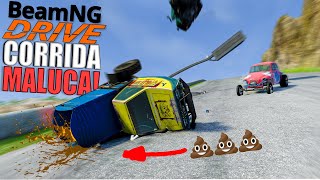 Corrida Maluca com Armadinha descendo o morro a 350kmh no Beamng Drive com Mods