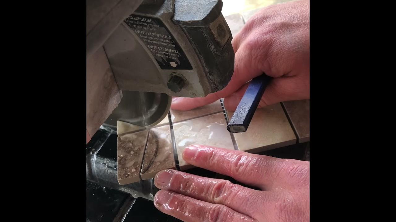 Hack on how to cut tile around a drain or round cut a tile