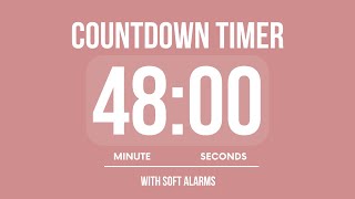 48 MINUTE COUNTDOWN TIMER ⏳ WITH SOFT ALARMS 🌸