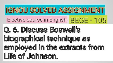 IGNOU SOLVED ASSIGNMENT BEGE-105 Q.6.