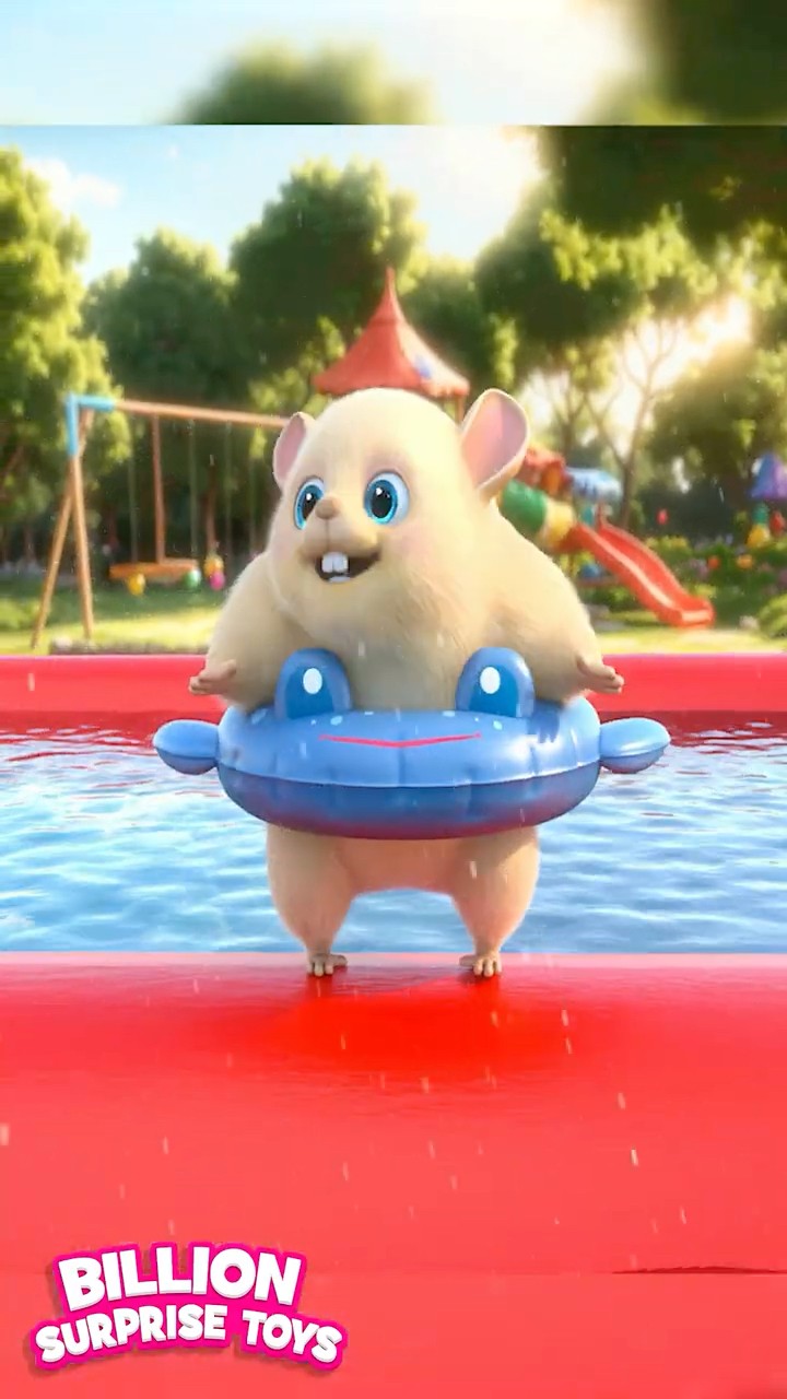Splish, Splash, Splish! Marshmallow at the pool billionsurprisetoys #kidssongs #abctoys #marshmallow