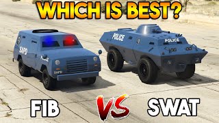 GTA 5 ONLINE : SWAT TANK VS FIB TRUCK (WHICH IS BEST?)