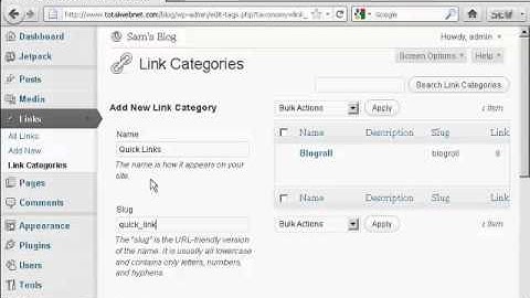 Video 34   How to Add and Edit New Links In Your Blogroll