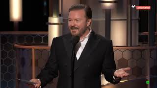 Ricky Gervais Brutal Honesty Calls Out EVERYONE in Hollywood Golden Globes  No One Punched Him Out!