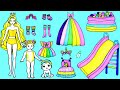 Paper Dolls Dress Up - Costumes Unicorn Family Dresses Handmade Quiet Book - Barbie Story & Crafts