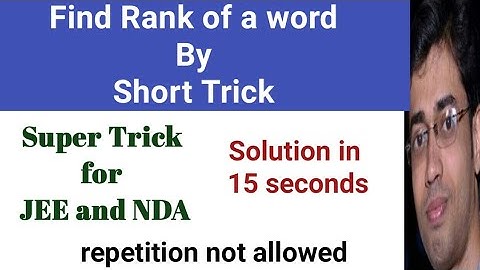 How To Find Rank Of a Word In  Dictionary by Shortcut Trick|JEE MATHS NDA Maths Short Tricks