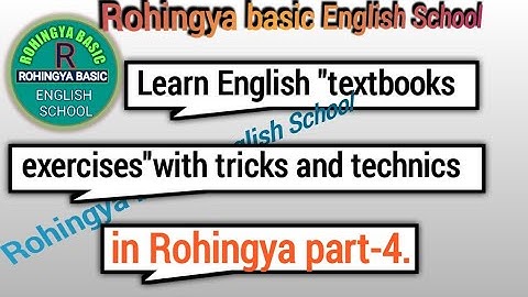 Learn English textbook in Rohingya part-4.