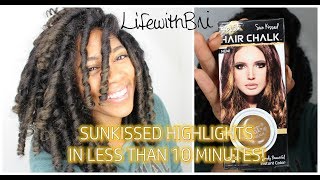 Sunkissed Highlights w/o Hair Dye or Bleach | Splat Hair Chalk Review