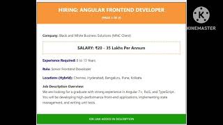 20-35 LPA Salary | Angular Developer Job Recruitment 2026 | Chennai, Bangalore, Hyderabad MNC Hiring